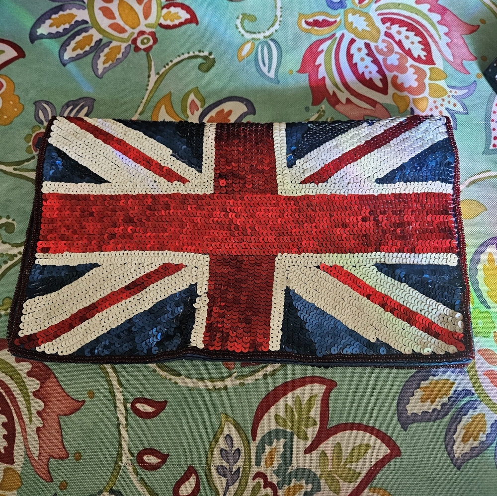Union Jack Sequin Clutch Bag
